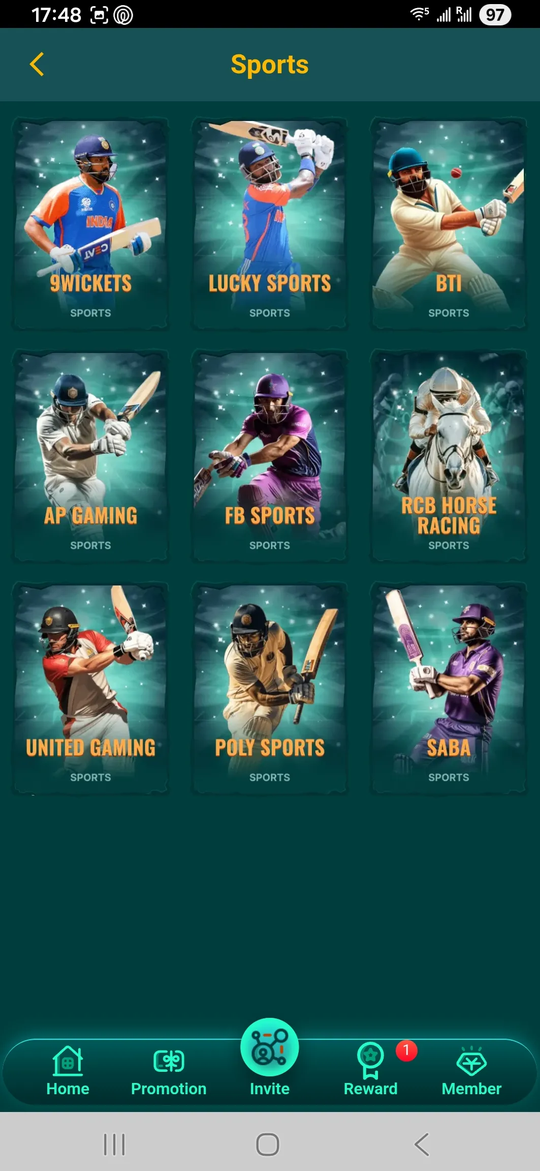 Sports bookmakers grid