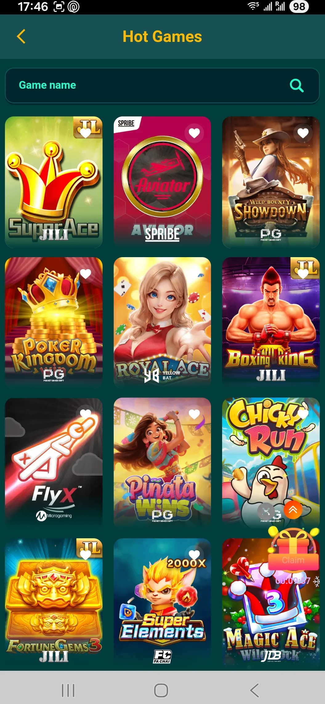 Hot games grid on CV666